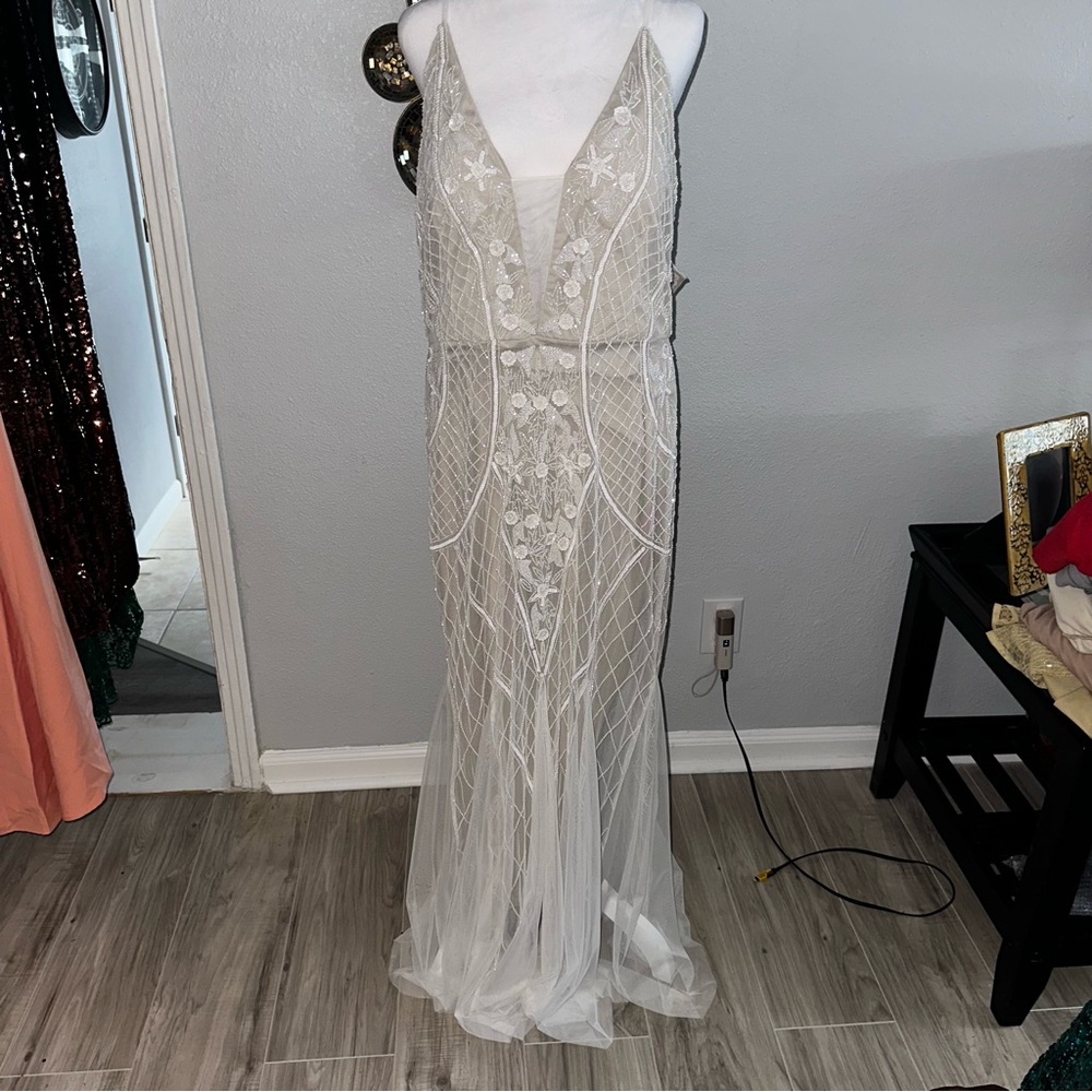 Elegant White Evening Gown